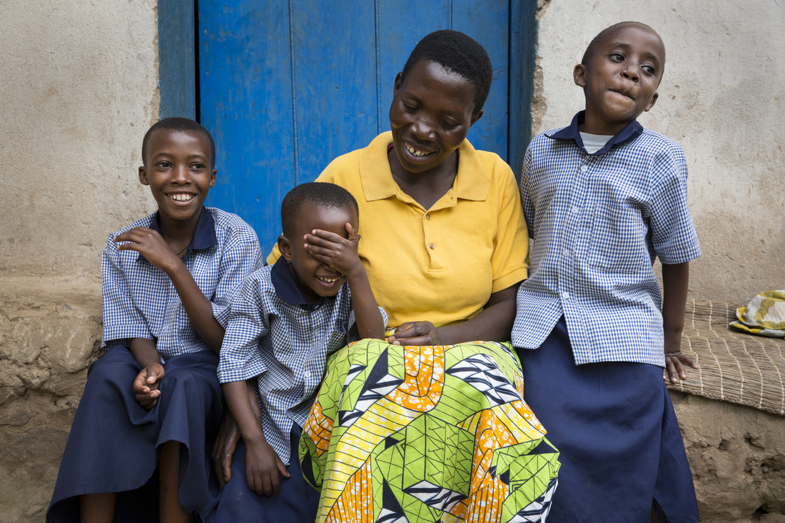 Madeleine and her children. Rwanda