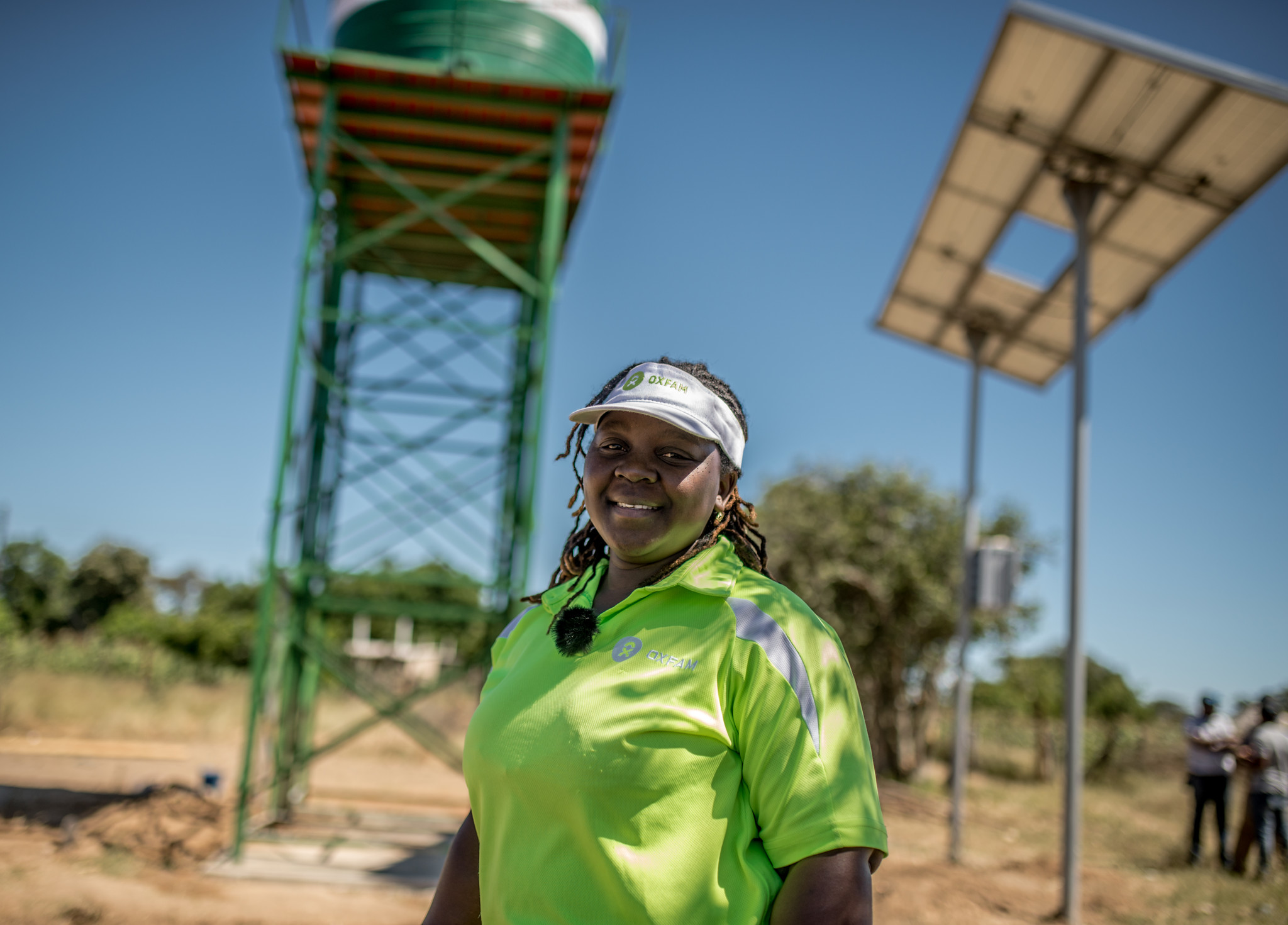  Takudzwa at the Oxfam-funded solar piped water system