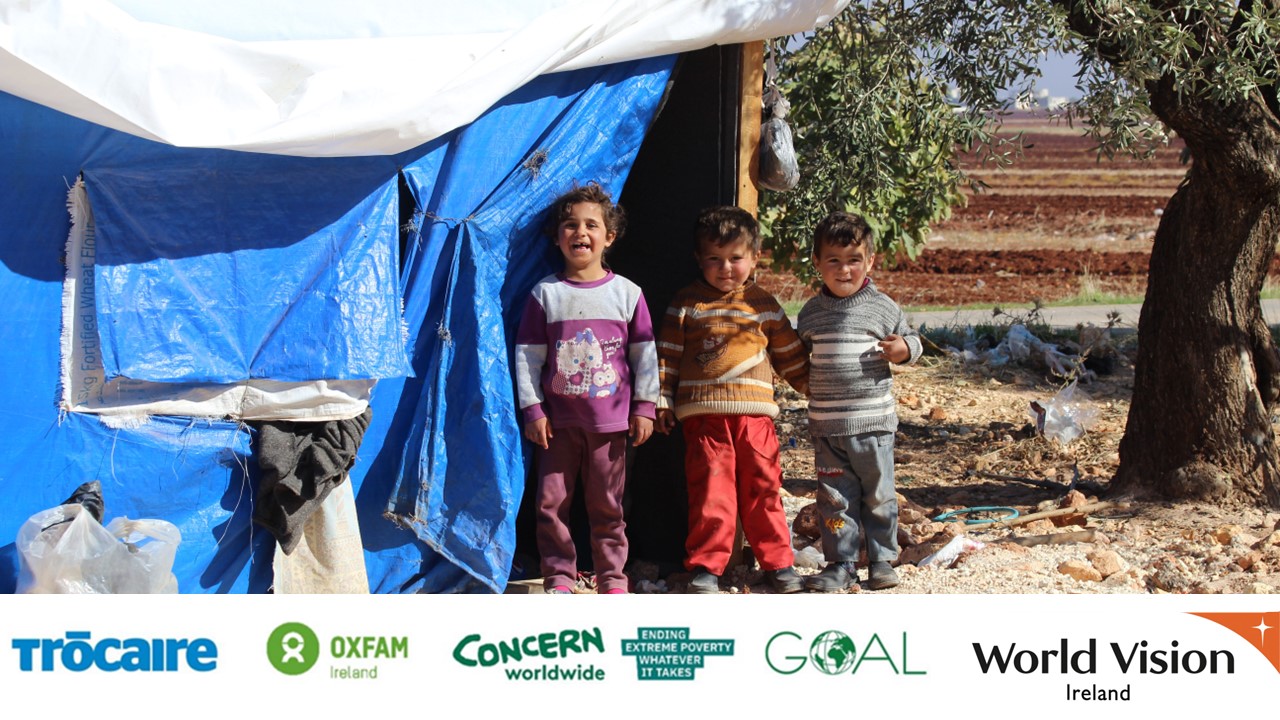 syria refugees and irish ngo logos