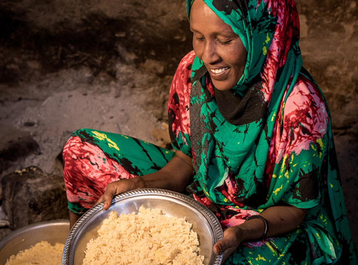 Rice and potatoes for four people cooked by Safia