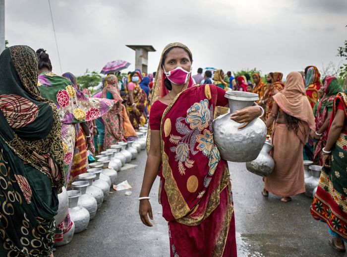 Romila, at a water-distribution point in Burigoyalini.