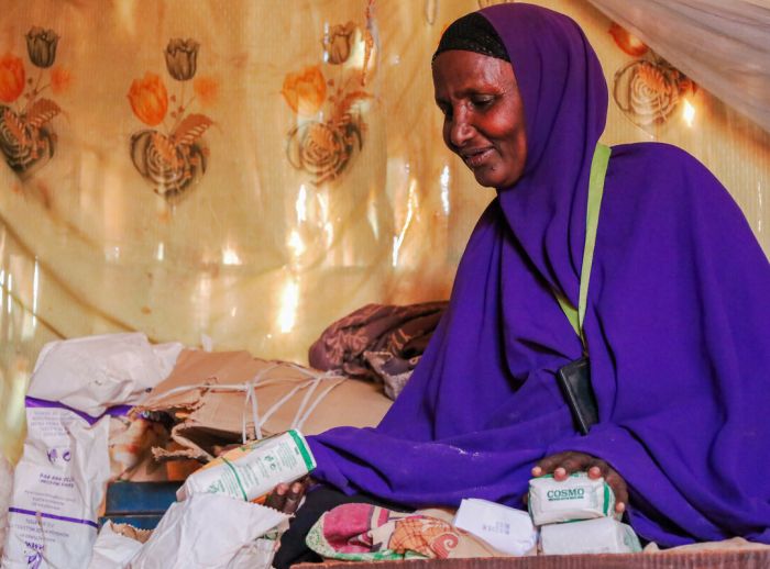 An image of Ebla Hussein Ahmed at her home in Elben, Wajir, Kenya.