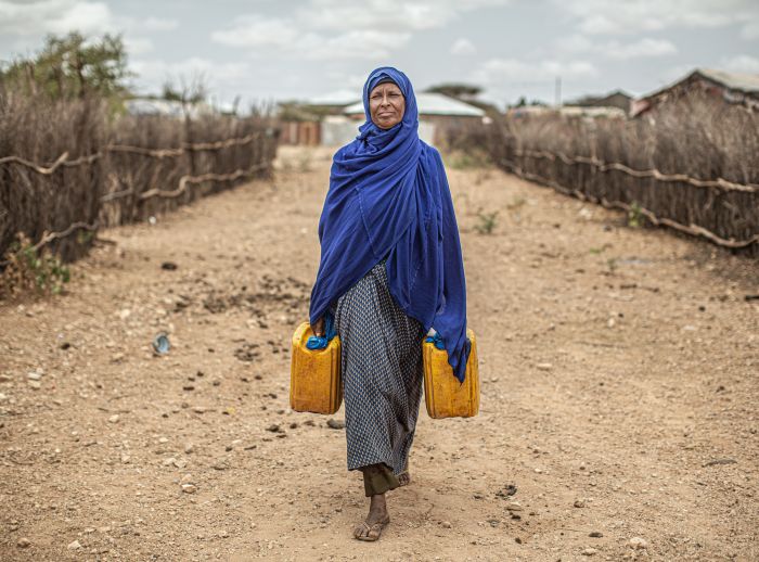 Amina Ibrahim collecting water in Ethiopia.