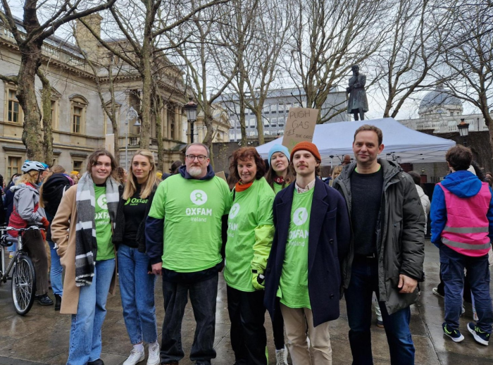 Oxfam staff during the Climate Strike in Dublin
