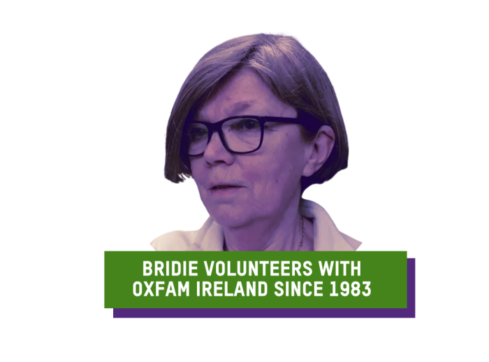 Bridie volunteers with Oxfam Ireland since 1983