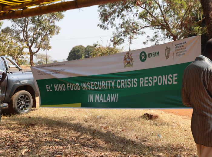 banner of Oxfam's "El' Nino Food Insecurity Crisis Response in Malawi"