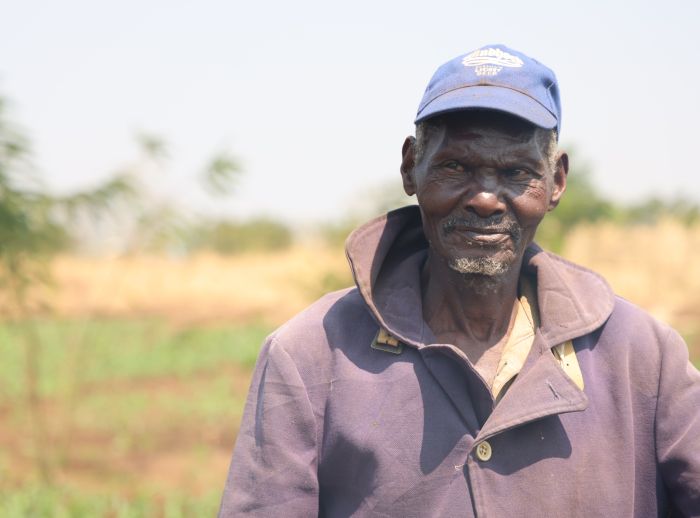 Portrait of Zambaya Siliya in field in Nyanja Village in the Kalumbu region of rural Lilongwe - Malawi.