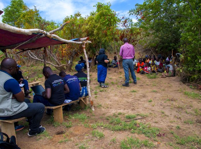 Group at an anti-gender based violence event in Zambia