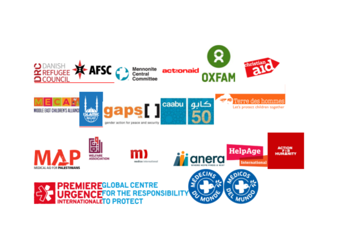 Logos of the 23 organisations who signed this joint reaction