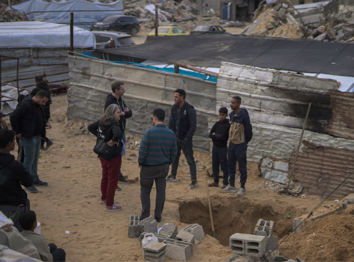 Oxfam staff and locals speaking about the Irish Aid Water Project on the ground in Gaza