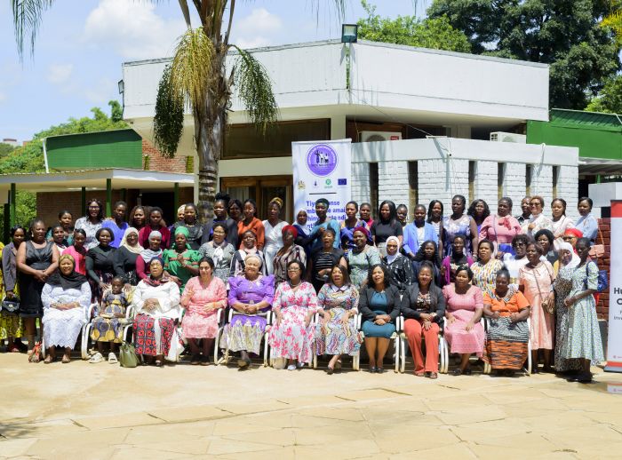 Group of woman taking part of training organised by WOLREC, with support from Oxfam and the EU
