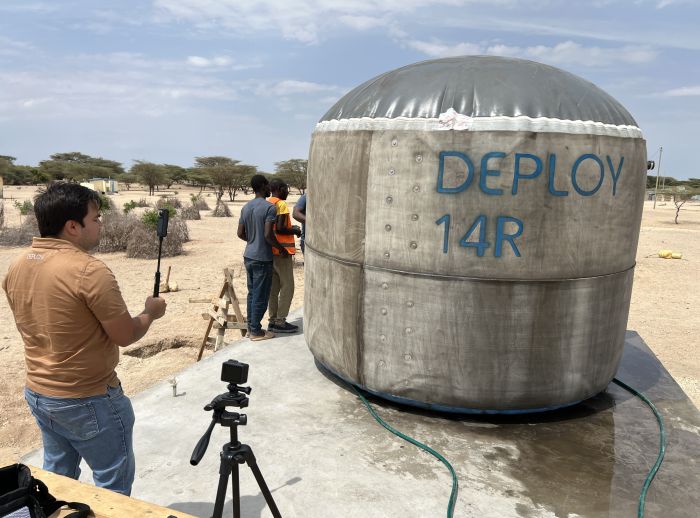 Inflatable Concrete Water Tank Installation