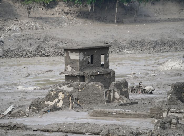 Damage to Nepal caused by flash floods.