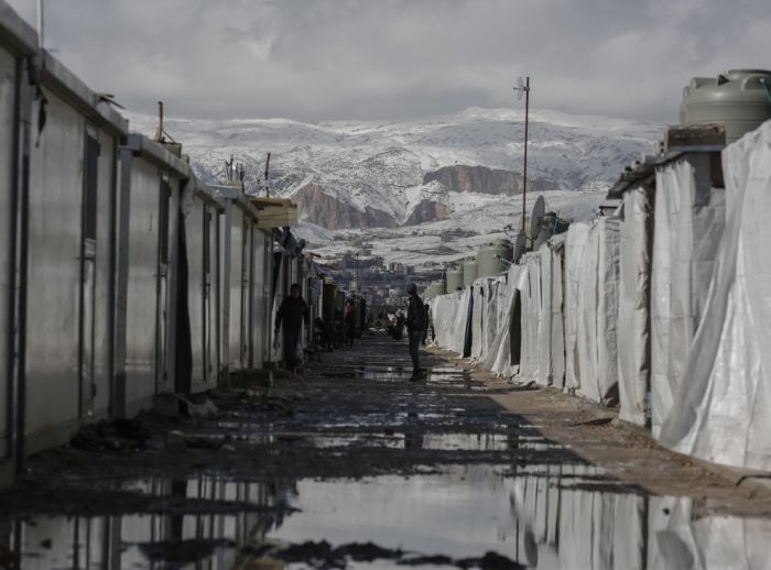 Harsh winter in refugee camp