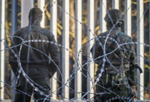 Guards at the heavily fortified Polish border with Belarus (picture: Malgorzata Klemens/Egala)