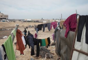 Child running in a camp at al mawasi