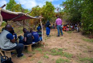Group at an anti-gender based violence event in Zambia
