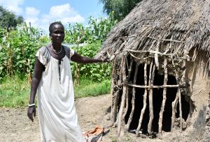 Nyalam, mother of 6, is just one of 170 households affected by the current floods in Lankien. Photo credit: Yangi Justine/ Oxfam