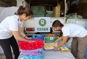 Preparation of households kits distribution for the people affected by the earthquake in Inle in southern Shan state.