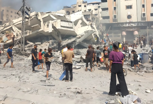 Clinic of Oxfam partner Palestine Medical Relief Society (PMRS) which was destroyed in an attack by Isreali forces in Gaza City. 