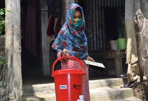 The hygiene kits JAGO NARI and the Coastal Youth Network are distributing include a month’s worth of supplies for a family