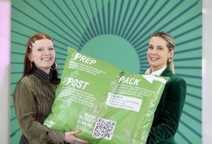Oxfam Ireland’s Deputy Shop Manager in Ringsend, Patrycja Pawela (L), and Marketing  Communications Manager at An Post, Ruth Gill (R), at the official PostBack photocall. 