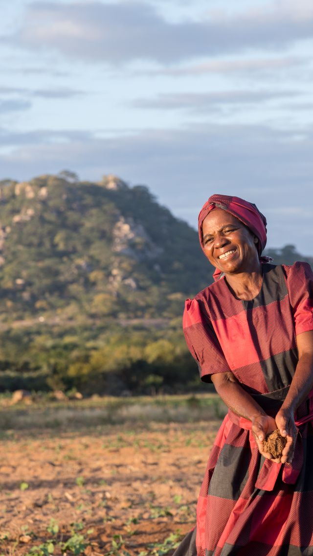 Ottilia Tarutira standing in her grounds
