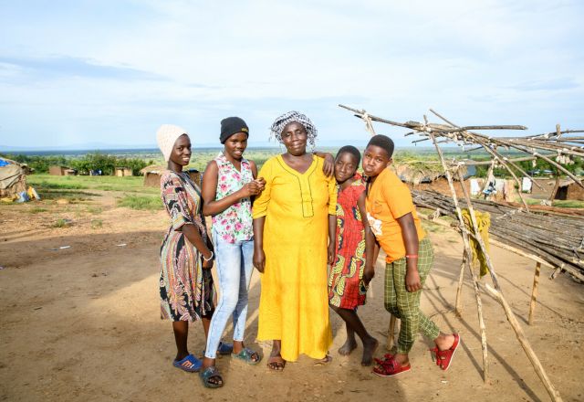 Rehema in a group photo with some of her children