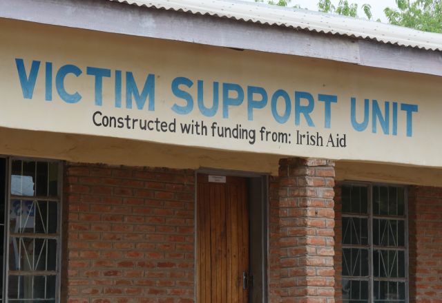 irish aid funded building, victim support unit in malawi