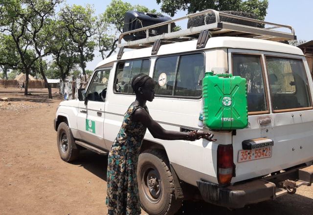 a girl taking part in handwashing demonstration