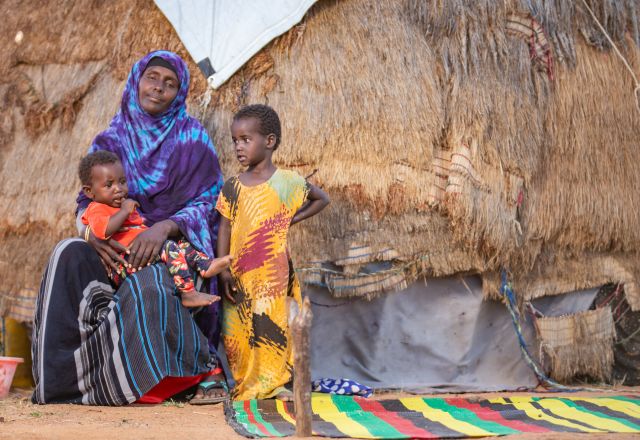 Pastoralist Fatuma pictured outside of her home in Tana River County, Madogo division, Kenya.