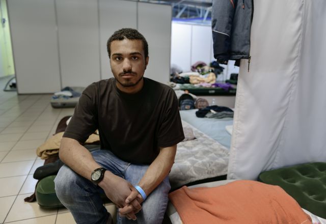 Fedir (18) in a reception center in Rzeszow, Poland.