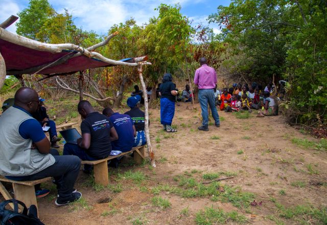 Group at an anti-gender based violence event in Zambia