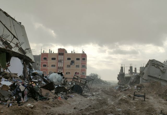 Buildings destroyed in Gaza. Taken during the ceasefire from 19 January to 18 March 2025.