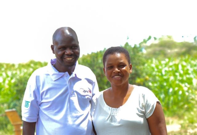 Lokut Raphael and his wife Kachinga Halima, smiling for the picture
