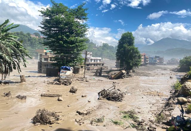Nepal flooding landscape