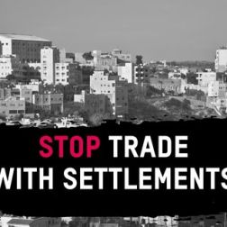 stop trade with settlements slogan