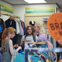 Customer shopping in Oxfam Shops