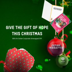 Give the Gift of Hope this Christmas with and Oxfam Corporate Unwrapped Gift