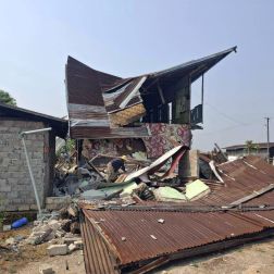 Devastation of residential housing caused by the major Myanmar earthquake on 28th March 2025