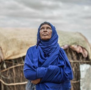 Amina Ibrahim looking at the sky