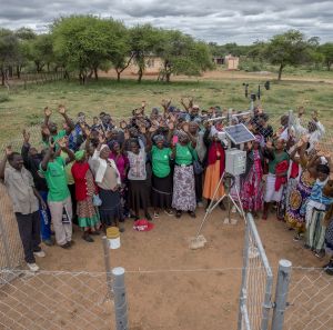 Community members in Matobo, Zimbabwe at an Oxfam supported weather station.