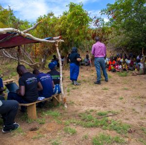Group at an anti-gender based violence event in Zambia