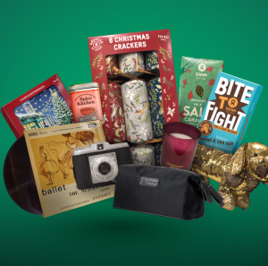 Selection of gifts you could find in an Oxfam store.