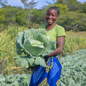 Tiyango Chinenge in her field in Zambia