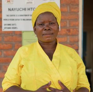 Honourable Esther Jolobala, member of parliament for Machinga East Constituency, at Nayuchi Health Centre.